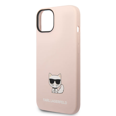 Husa de protectie Karl Lagerfeld Silicone (KLHCP14MSLCTPI) compatibil cu iPhone 14 Plus, Roz Choupette Body