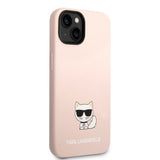 Husa de protectie Karl Lagerfeld Silicone (KLHCP14MSLCTPI) compatibil cu iPhone 14 Plus, Roz Choupette Body