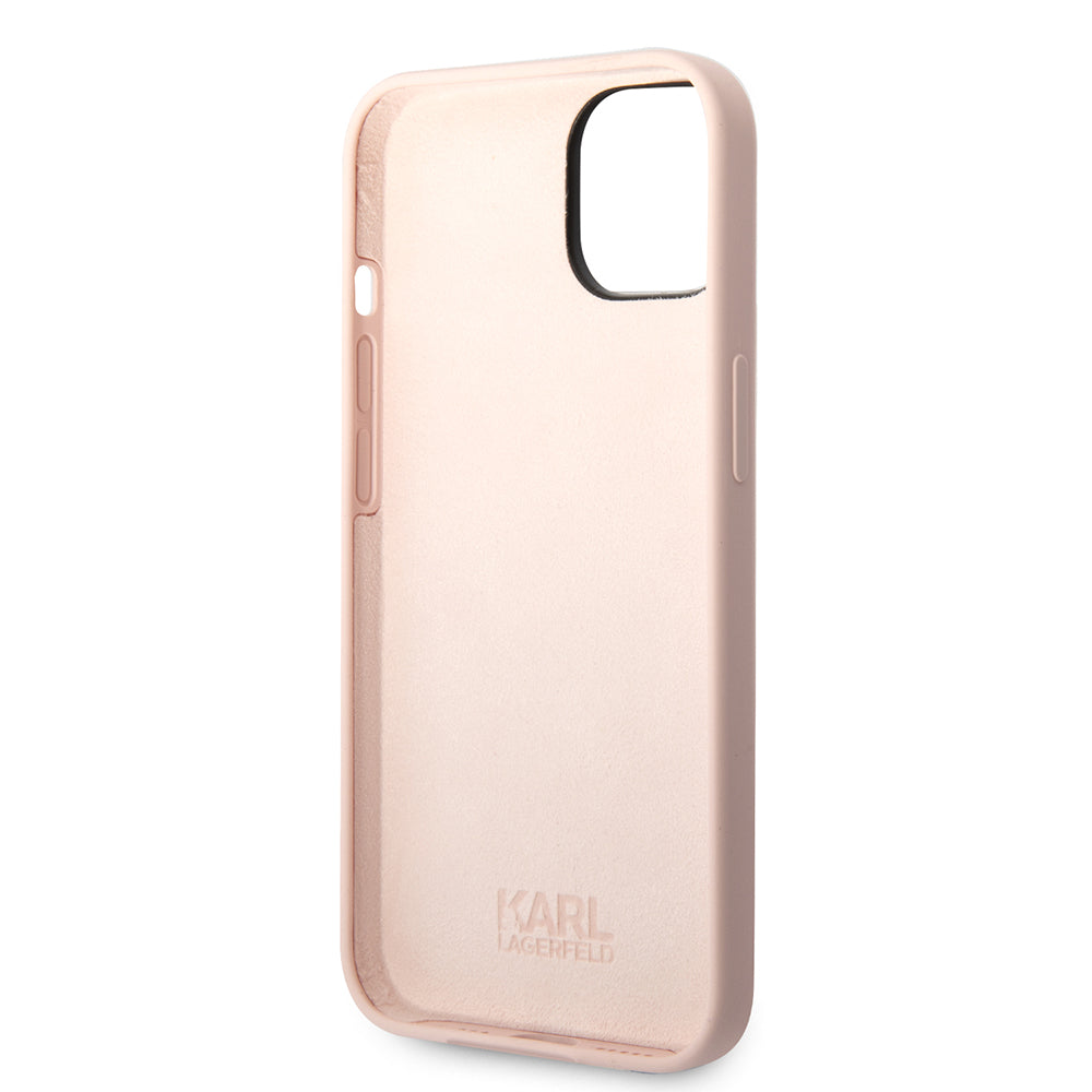 Husa de protectie Karl Lagerfeld Silicone (KLHCP14MSLCTPI) compatibil cu iPhone 14 Plus, Roz Choupette Body