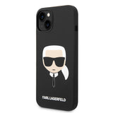 Husa de protectie Karl Lagerfeld Silicone (KLHCP14MSLKHBK) compatibil cu iPhone 14 Plus, Karl`s Head