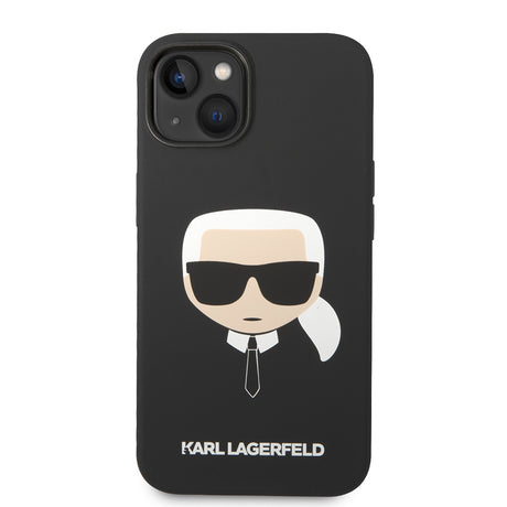 Husa de protectie Karl Lagerfeld Silicone (KLHCP14MSLKHBK) compatibil cu iPhone 14 Plus, Karl`s Head