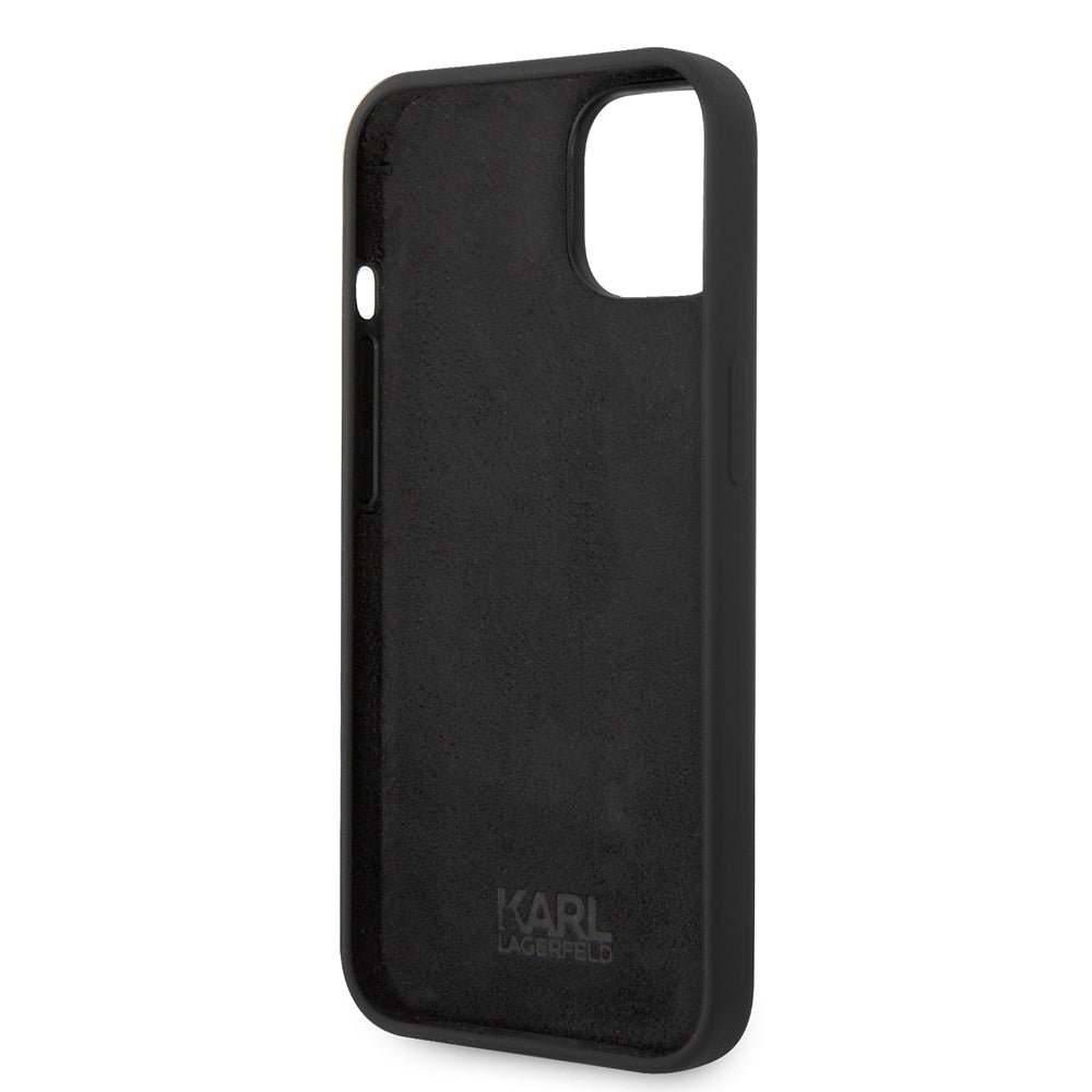 Husa de protectie Karl Lagerfeld Silicone (KLHCP14MSLKHBK) compatibil cu iPhone 14 Plus, Karl`s Head