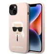 Husa de protectie Karl Lagerfeld Silicone (KLHCP14MSLKHLP) compatibil cu iPhone 14 Plus, Roz Karl`S Head