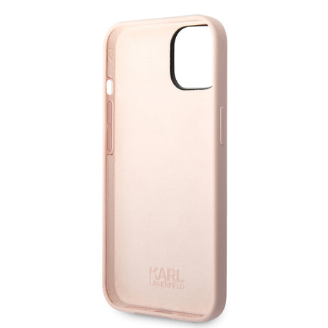 Husa de protectie Karl Lagerfeld Silicone (KLHCP14MSLKHLP) compatibil cu iPhone 14 Plus, Roz Karl`S Head