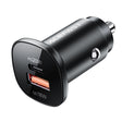 Incarcator Acefast Car (B1), Type-C, USB, Dual-Port, 38W, PD Fast Charging, with LED Light, Negru