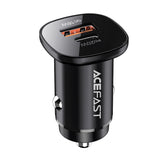 Incarcator Acefast Car (B1), Type-C, USB, Dual-Port, 38W, PD Fast Charging, with LED Light, Negru