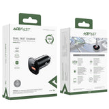Incarcator Acefast Car (B1), Type-C, USB, Dual-Port, 38W, PD Fast Charging, with LED Light, Negru