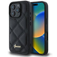 Husa de protectie Guess Quilted Metal Logo (GUHCP16LPSQSQSK) compatibil cu iPhone 16 Pro, Negru