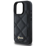 Husa de protectie Guess Quilted Metal Logo (GUHCP16LPSQSQSK) compatibil cu iPhone 16 Pro, Negru