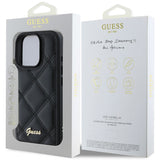 Husa de protectie Guess Quilted Metal Logo (GUHCP16LPSQSQSK) compatibil cu iPhone 16 Pro, Negru