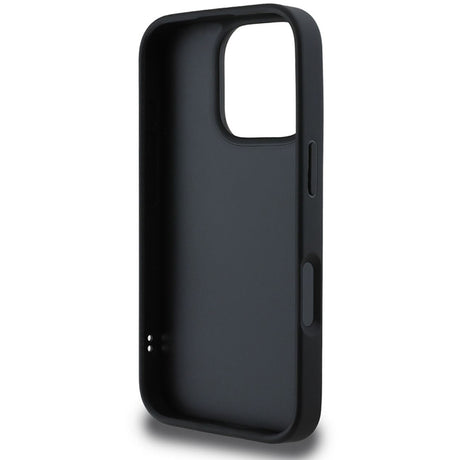 Husa de protectie Guess Quilted Metal Logo (GUHCP16LPSQSQSK) compatibil cu iPhone 16 Pro, Negru