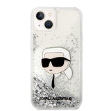 Husa de protectie Karl Lagerfeld Hardcase Glitter (KLHCP14MLNKHCH) compatibil cu iPhone 14 Plus, Argintiu Karl Head