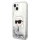 Husa de protectie Karl Lagerfeld Hardcase Glitter (KLHCP14MLNKHCH) compatibil cu iPhone 14 Plus, Argintiu Karl Head