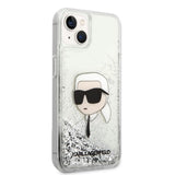 Husa de protectie Karl Lagerfeld Hardcase Glitter (KLHCP14MLNKHCH) compatibil cu iPhone 14 Plus, Argintiu Karl Head