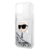 Husa de protectie Karl Lagerfeld Hardcase Glitter (KLHCP14MLNKHCH) compatibil cu iPhone 14 Plus, Argintiu Karl Head