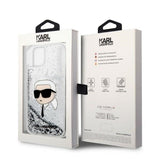 Husa de protectie Karl Lagerfeld Hardcase Glitter (KLHCP14MLNKHCH) compatibil cu iPhone 14 Plus, Argintiu Karl Head