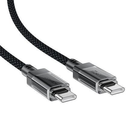 Cablu Acefast (C12-03), Type-C to Type-C, 60W, High-Speed Charging, 1.2m, Negru