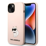 Husa de protectie Karl Lagerfeld Silicone (KLHCP14MSNCHBCP) compatibil cu iPhone 14 Plus, Roz Choupette