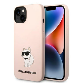 Husa de protectie Karl Lagerfeld Silicone (KLHCP14MSNCHBCP) compatibil cu iPhone 14 Plus, Roz Choupette