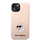 Husa de protectie Karl Lagerfeld Silicone (KLHCP14MSNCHBCP) compatibil cu iPhone 14 Plus, Roz Choupette