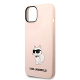 Husa de protectie Karl Lagerfeld Silicone (KLHCP14MSNCHBCP) compatibil cu iPhone 14 Plus, Roz Choupette