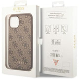 Husa de protectie Guess Hardcase 4G Metal Gold Logo (GUHCP15MG4GFBR) compatibil cu iPhone 15 Plus, Maro