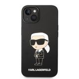 Husa de protectie Karl Lagerfeld Silicone (KLHCP14MSNIKBCK) compatibil cu iPhone 14 Plus, Negru Ikonik