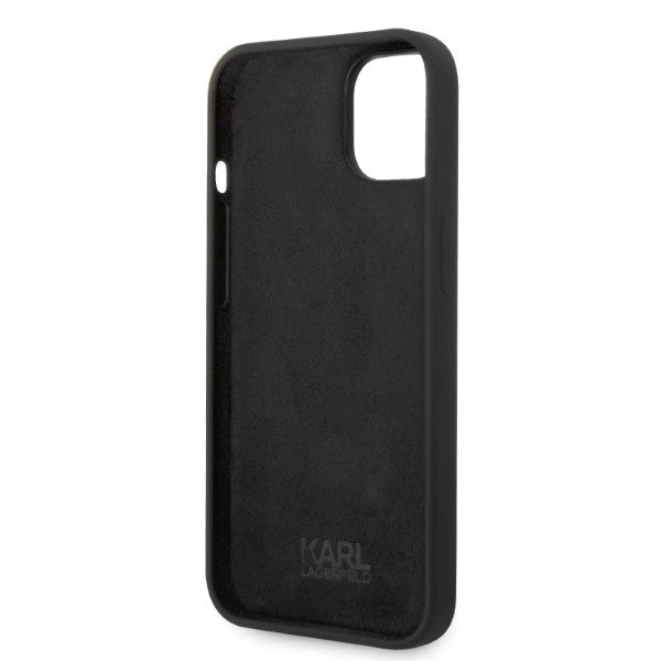 Husa de protectie Karl Lagerfeld Silicone (KLHCP14MSNIKBCK) compatibil cu iPhone 14 Plus, Negru Ikonik