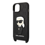 Husa de protectie Karl Lagerfeld Hardcase Monogram (KLHCP14MSTKMK) compatibil cu iPhone 14 Plus, Ikonik Patch
