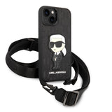 Husa de protectie Karl Lagerfeld Hardcase Monogram (KLHCP14MSTKMK) compatibil cu iPhone 14 Plus, Ikonik Patch
