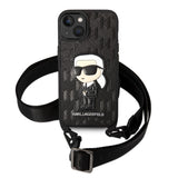 Husa de protectie Karl Lagerfeld Hardcase Monogram (KLHCP14MSTKMK) compatibil cu iPhone 14 Plus, Ikonik Patch