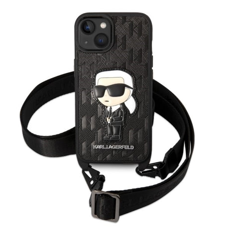 Husa de protectie Karl Lagerfeld Hardcase Monogram (KLHCP14MSTKMK) compatibil cu iPhone 14 Plus, Ikonik Patch
