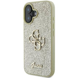 Husa de protectie Guess Glitter Fixed Big 4G (GUHCP16MHG4SGD) compatibil cu iPhone 16 Plus, Auriu