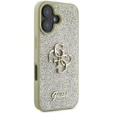 Husa de protectie Guess Glitter Fixed Big 4G (GUHCP16MHG4SGD) compatibil cu iPhone 16 Plus, Auriu