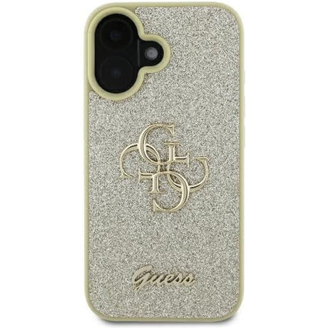Husa de protectie Guess Glitter Fixed Big 4G (GUHCP16MHG4SGD) compatibil cu iPhone 16 Plus, Auriu