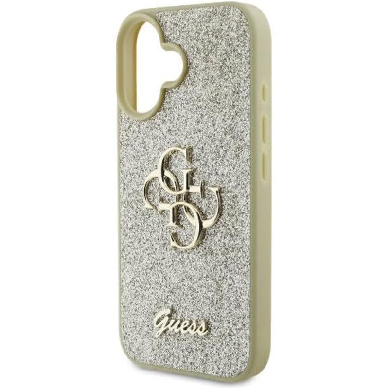 Husa de protectie Guess Glitter Fixed Big 4G (GUHCP16SHG4SGD) compatibil cu iPhone 16, Auriu