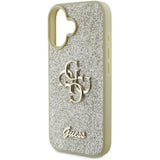 Husa de protectie Guess Glitter Fixed Big 4G (GUHCP16SHG4SGD) compatibil cu iPhone 16, Auriu