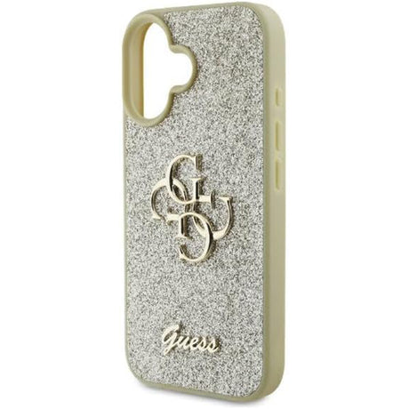 Husa de protectie Guess Glitter Fixed Big 4G (GUHCP16SHG4SGD) compatibil cu iPhone 16, Auriu