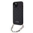 Husa de protectie Karl Lagerfeld Saffiano Monogram Chain (KLHCP14SSACKLHPK) compatibil cu iPhone 14, Negru