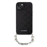Husa de protectie Karl Lagerfeld Saffiano Monogram Chain (KLHCP14SSACKLHPK) compatibil cu iPhone 14, Negru