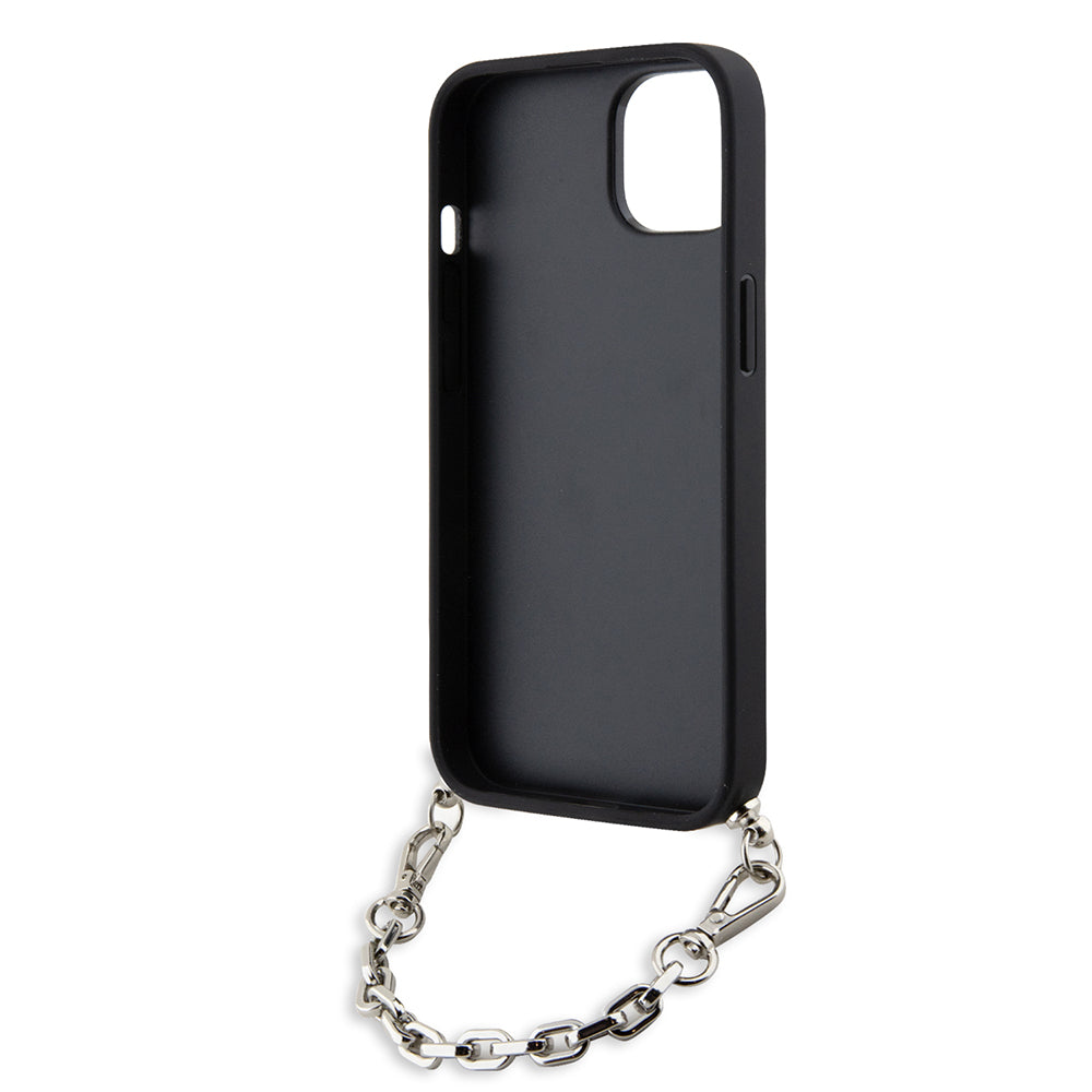 Husa de protectie Karl Lagerfeld Saffiano Monogram Chain (KLHCP14SSACKLHPK) compatibil cu iPhone 14, Negru