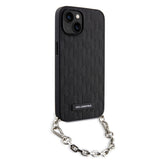 Husa de protectie Karl Lagerfeld Saffiano Monogram Chain (KLHCP14SSACKLHPK) compatibil cu iPhone 14, Negru