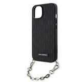 Husa de protectie Karl Lagerfeld Saffiano Monogram Chain (KLHCP14SSACKLHPK) compatibil cu iPhone 14, Negru