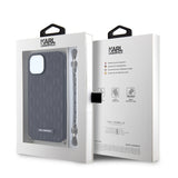 Husa de protectie Karl Lagerfeld Saffiano Monogram Chain (KLHCP14SSACKLHPK) compatibil cu iPhone 14, Negru