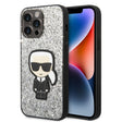 Husa de protectie Karl Lagerfeld Hardcase Glitter (KLHCP14XGFKPG) compatibil cu iPhone 14 Pro Max, Argintiu Flakes Ikonik