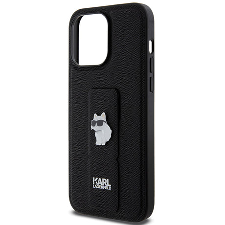 Husa de protectie Karl Lagerfeld Saffiano Gripstand (KLHCP14XGSACHPK) compatibil cu iPhone 14 Pro Max, Choupette