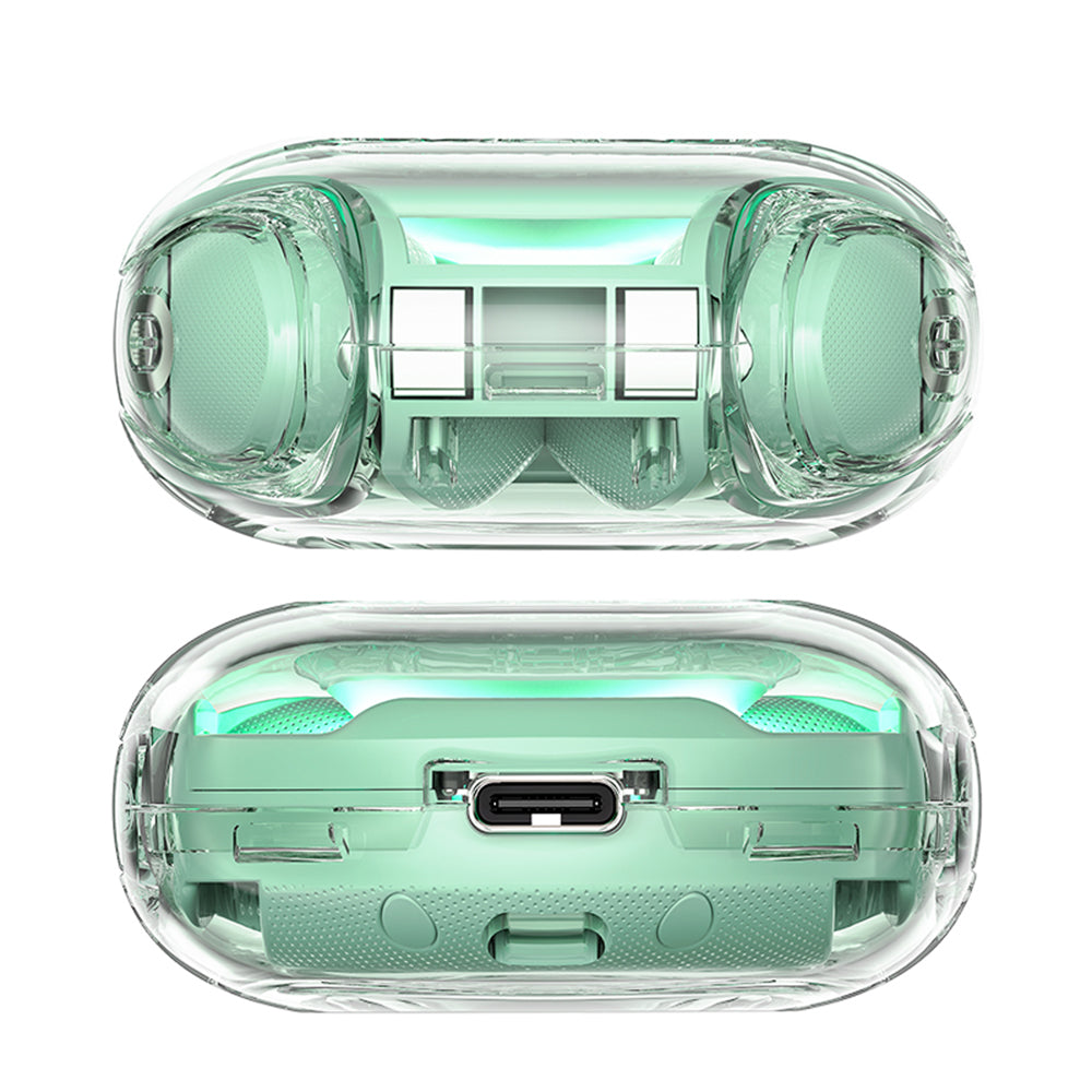 Casti Acefast (T8), USB-C, IPX4, Bluetooth 5.3, AI Call Noise Reduction, Digital Display, 480mAh, Verde Menta