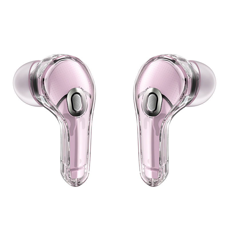 Casti Acefast (T8), USB-C, IPX4, Bluetooth 5.3, AI Call Noise Reduction, Digital Display, 480mAh, Lotus Pink