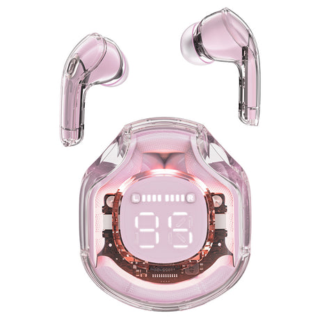 Casti Acefast (T8), USB-C, IPX4, Bluetooth 5.3, AI Call Noise Reduction, Digital Display, 480mAh, Lotus Pink