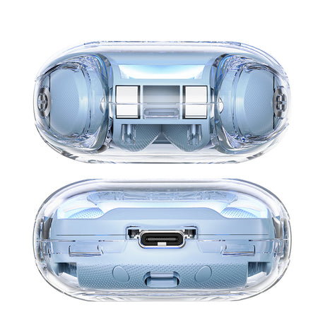 Casti Acefast (T8), USB-C, IPX4, Bluetooth 5.3, AI Call Noise Reduction, Digital Display, 480mAh, Albastru Gheata